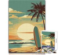Puzzle da 1000 pezzi per adulti, tavola da surf, vintage, retrò, gioco di abilità educativo interattivo, ottima idea regalo significativa, dimensioni 50x75cm