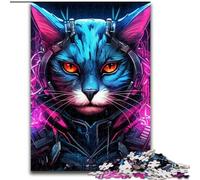 Puzzle da 1000 pezzi per adulti, Tech Cat, puzzle in cartone per adulti, rompicapo fai da te impegnativo, gioco interattivo per famiglie (dimensioni 26x38cm)