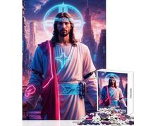 Puzzle da 1000 pezzi per adulti Techno Messiah Decorazione per la casa Giocattoli Regali di Babbo Natale segreto Gioco pratico Allena il tuo cervello e le tue mani Dimensioni 38x26cm