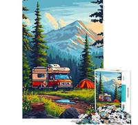 Puzzle da 1000 pezzi per adulti tema Alaska campeggio pixel art giochi educativi rilassanti sfida impegnativa ottimi regali e giocattoli (dimensioni 38x52cm)