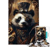 Puzzle da 1000 pezzi per adulti tema animali steampunk panda rompicapo per adulti antistress difficile e stimolante (dimensioni 38x26cm)