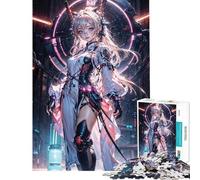Puzzle da 1000 pezzi per adulti tema anime CyberGirl Neon Dream ideale per stimolare la mente e ridurre lo stress Gioco educativo per maggiori di 14 anni (50x75cm)