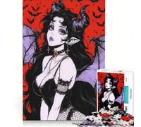 Puzzle da 1000 pezzi per adulti, tema anime gotico, ragazza vampira, gioco impossibile, analisi e logica, per rafforzare l'amore tra le coppie 38x52cm