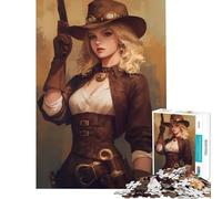 Puzzle da 1000 pezzi per adulti tema anime steampunk cowgirl gioco intellettuale gioco impossibile per tutta la famiglia regalo per donne e uomini (dimensioni 75x50cm)