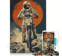 Puzzle da 1000 pezzi per adulti,tema astronauta,motocross,luna,gioco di incastro,gioco di concentrazione,regalo,divertimento facile,Natale,arte da esporre (38x26cm)