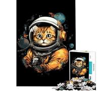 Puzzle da 1000 pezzi per adulti tema astronauta spaziale amante dei gatti Giocattolo avvincente per coltivare la pazienza gioco per tutta la famiglia antistress regalo di compleanno (38x26cm)