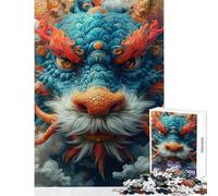 Puzzle da 1000 pezzi per adulti tema Buon Anno Nuovo Drago gioco rompicapo educativo fai-da-te compleanno (26x38cm)