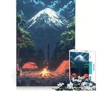 Puzzle da 1000 pezzi per adulti, tema campeggio sotto il Monte Fuji, gioco pratico, decorazione per la casa, collezione d'artista, belle arti, 50x75cm