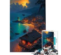 Puzzle da 1000 pezzi per adulti tema capanna sulla spiaggia sfida per l'intelligenza giocattolo avvincente giochi divertenti attività per la famiglia regalo di Babbo Natale segreto (75x50cm)