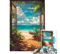 Puzzle da 1000 pezzi per adulti tema "Casa sulla spiaggia" ideale come regalo di compleanno o di Natale per donne Giocattolo fai-da-te per maggiori di 14 anni Dimensioni 50x75cm