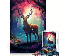 Puzzle da 1000 pezzi per adulti,tema cervo fantasy,pixel art,incastro perfetto,attività creativa per stimolare la mente,ideale per momenti di relax e per il compleanno (50x75cm)