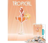 Puzzle da 1000 pezzi per adulti tema cocktail tropicale sfida di intelligenza giocattolo avvincente giochi divertenti attività per famiglie regalo di Babbo Natale segreto (dimensioni 75x50cm)