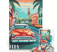 Puzzle da 1000 pezzi per adulti, tema Cuba classica, gioco interattivo, gara di velocità manuale, con pezzi a incastro di forma casuale 50x75cm