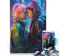 Puzzle da 1000 pezzi per adulti, tema Cyberpunk Girl Love, ideale per rilassarsi, interagire con i propri figli, perfetto come regalo di compleanno o di viaggio 38x52cm