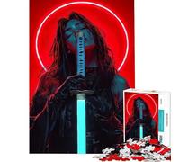 Puzzle da 1000 pezzi per adulti tema Cyberpunk Samurai Woman Divertimento a casa rompicapo per passare il tempo durante le vacanze adatto a persone dai 14 anni in su (38x52cm)