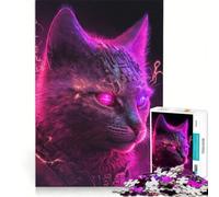 Puzzle da 1000 pezzi per adulti, tema Cyberpunk Umano Gatto, giocattolo fai da te, per divertimento in famiglia, per rafforzare l'amore tra le coppie 38x52cm