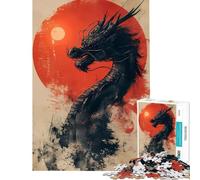 Puzzle da 1000 pezzi per adulti tema Drago Cinese Eclissi Divertimento a casa Gioco rompicapo per migliorare la memoria per ragazzi dai 14 anni in su (38x52cm)