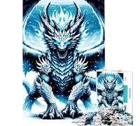 Puzzle da 1000 pezzi per adulti tema Drago della bufera di neve gioco rilassante regalo per donne interazione genitore-figlio (dimensioni 50x75cm)