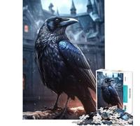 Puzzle da 1000 pezzi per adulti tema fantasy "Corvo sotto la pioggia" gioco intellettuale educativo per tutta la famiglia ideale come regalo (dimensioni 38x52cm)