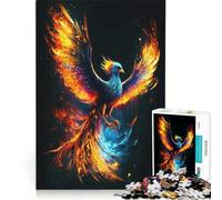 Puzzle da 1000 pezzi per adulti, tema fantasy Fenice e Fuoco, giocattolo educativo, difficile e stimolante, ideale come regalo per la lista dei desideri con Babbo Natale 38x52cm