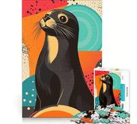 Puzzle da 1000 pezzi per adulti tema foca in stile pop art gioco educativo difficile e stimolante gioco unico e avvincente 38x26cm