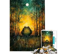 Puzzle da 1000 pezzi per adulti tema foresta al chiaro di luna e rana ideale come regalo o come gioco fai-da-te per tutta la famiglia una sfida stimolante da completare (dimensioni 50x75cm)