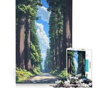 Puzzle da 1000 pezzi per adulti, tema "Foresta giapponese, strada per Nikko", giocattolo fai da te, taglio di precisione, regalo per amici e familiari 38x26cm