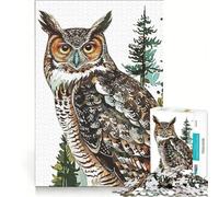 Puzzle da 1000 pezzi per adulti tema gufo e foresta divertente gioco interattivo per genitori e figli Ogni pezzo è unico 38x26cm
