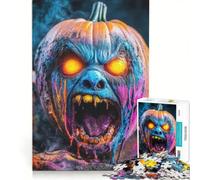 Puzzle da 1000 pezzi per adulti tema Halloween incubo al neon zucca gioco interattivo migliora la memoria collezione d'artista belle arti 50x75cm