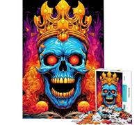 Puzzle da 1000 pezzi per adulti tema Halloween teschio e re giocattolo decorativo da parete corsa a velocità compleanno e Natale (dimensioni 50x75cm)