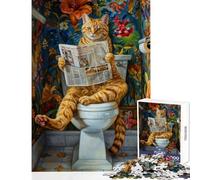 Puzzle da 1000 pezzi per adulti tema "Il gatto va in bagno" gioco educativo ideale per le vacanze a casa per passare il tempo decorazione domestica e come regalo (38x26cm)