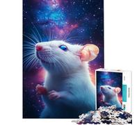 Puzzle da 1000 pezzi per adulti tema "Il topo nel cosmo" gioco pratico per adulti decorazione per la casa regalo di compleanno (dimensioni 38x52cm)