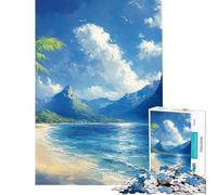 Puzzle da 1000 pezzi per adulti tema Isola dei Sogni Tropicali gioco per famiglie sfida di velocità manuale sfida educativa (dimensioni 38x52cm)