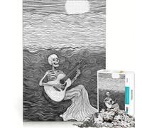 Puzzle da 1000 pezzi per adulti tema "La vita per l'amore della musica" giochi rilassanti assemblaggio di modelli lista dei desideri con Babbo Natale 38x52cm