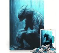 Puzzle da 1000 pezzi per adulti tema "Lupo mannaro nel bosco" gioco educativo difficile e stimolante con Babbo Natale 50x75cm