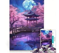 Puzzle da 1000 pezzi per adulti, tema mistico giapponese al chiaro di luna, gioco pratico, assemblaggio di motivi, compleanni e occasioni speciali 50x75cm
