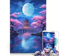Puzzle da 1000 pezzi per adulti, tema mistico giapponese al chiaro di luna, gioco pratico, migliora la memoria, compleanno e Natale 38x52cm