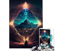 Puzzle da 1000 pezzi per adulti tema montagna fantasy e portale intelligenza artificiale gioco divertente per adulti regalo per donne difficile e stimolante (dimensioni 50x75cm)
