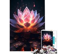 Puzzle da 1000 pezzi per adulti tema natura fiore di loto nero sfida per l'intelligenza giocattolo avvincente giochi per famiglie difficile regalo di Babbo Natale segreto (dimensioni 75x50cm)