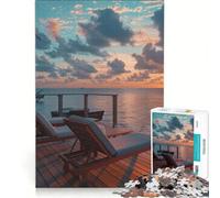 Puzzle da 1000 pezzi per adulti tema oceani e crepuscolo gioco educativo rilassante e stimolante per la mente ottimo regalo per gli appassionati di videogiochi 38x26cm