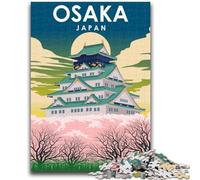 Puzzle da 1000 pezzi per adulti, tema: Osaka, Giappone, viaggio, sfida difficile per la decorazione della casa, per 14+ anni, 1000 pezzi (50x75cm)