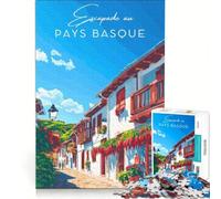 Puzzle da 1000 pezzi per adulti, tema Paesi Baschi, giochi per famiglie, passatempo per le vacanze a casa, regali unici per compleanno e Natale 38x26cm