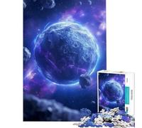 Puzzle da 1000 pezzi per adulti tema Pianeta Blu Spazio Cosmo Sfida per l'intelligenza e il cervello Giocattolo avvincente Giochi rilassanti Attività per la famiglia Regalo divertente (38x52cm)