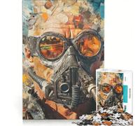 Puzzle da 1000 pezzi per adulti tema post-apocalittico con maschera antigas gioco rilassante taglio di precisione ideale per la decorazione della scrivania 50x75cm