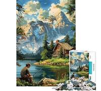 Puzzle da 1000 pezzi per adulti tema "Rifugio in montagna" rompicapo per ragazzi un'opera d'arte un gioco stimolante un regalo (dimensioni 38x26cm)