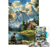 Puzzle da 1000 pezzi per adulti tema "Rifugio in montagna" Un gioco divertente per adulti che stimola l'analisi e la logica ideale per l'interazione genitore-figlio (dimensioni 50x75cm)