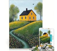 Puzzle da 1000 pezzi per adulti, tema "Rifugio in una casetta dorata", gioco rilassante, decorazione per la casa, ideale come regalo per tutta la famiglia 38x26cm