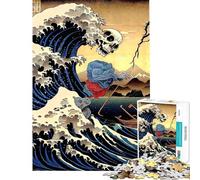 Puzzle da 1000 pezzi per adulti tema "Samurai in barca a vela e vendetta" divertente gioco per adulti migliora la memoria stimolante da completare (dimensioni 38x52cm)