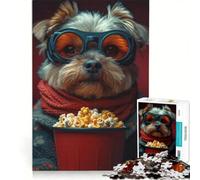 Puzzle da 1000 pezzi per adulti, tema Serata cinema con i cani, gioco rompicapo, decorazione perfetta, compleanno e Natale 50x75cm