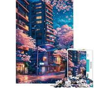 Puzzle da 1000 pezzi per adulti tema "Serate Sakura" gioco rilassante regalo di compleanno difficile e stimolante (dimensioni 50x75cm)